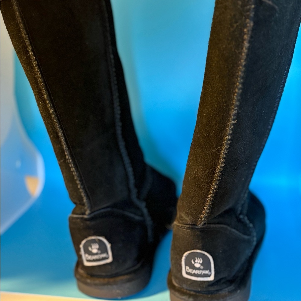 BearPaw Black Tall Suede Boots